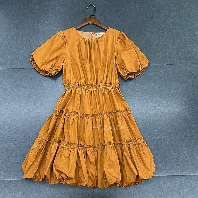 Export Single Cotton Bud Lantern Dress Wooden Ear Cute Cute Princess Dress Doll Type Puff Sleeve Dress