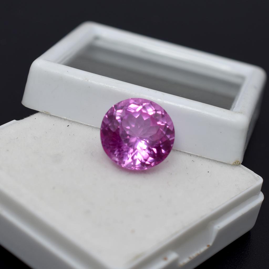 CERTIFIED Natural Pink Sapphire 11.80 Ct Sri Lanka Pink Round Cut Loose Gemstone