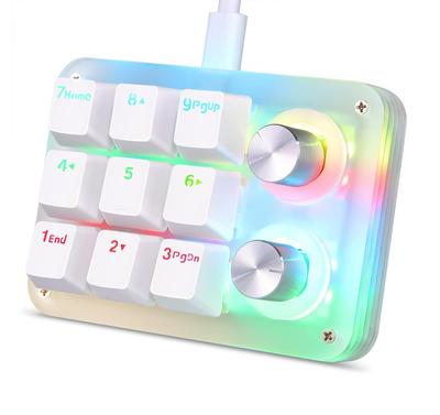 Koolertron Gerät Makro Mechanisches Makro Windows Mac Kompatibel Linkshänder-Tastatur, Einhand-Tastatur, Programmierbar, 4-Schicht-Design, Funktion, RGB,