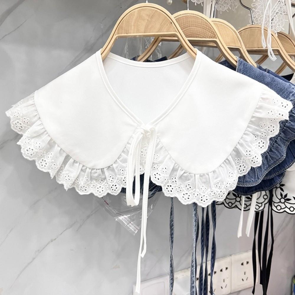 Vintage Detachable False Collar White Lace Female Necklace Fashion Fake Collar  Versatile Use