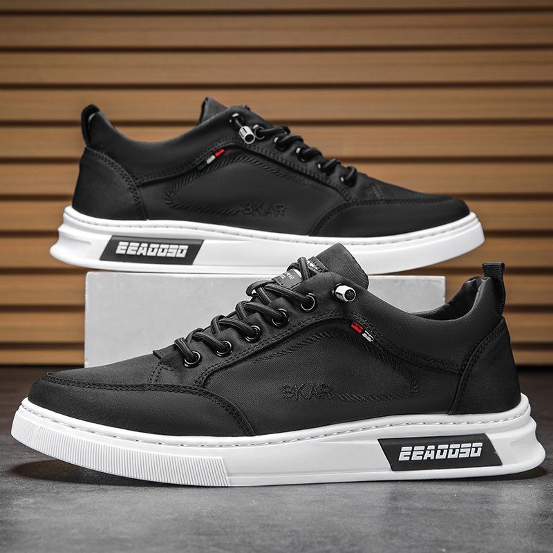 

2025 spring new men s shoes trendy fashion canvas shoes umbrella cloth breathable casual sports shoes soft sole work shoes 45 чорний