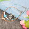 Bracelet, Creative Bohemian Starfish Turquoise Blue Bead Lotus Bracelet Set