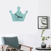 Girls Crown Children's Room Silent Clock Wooden House Clock Wall Decor Clock Cartoon Clock Silent Non Ticking Wall Clock