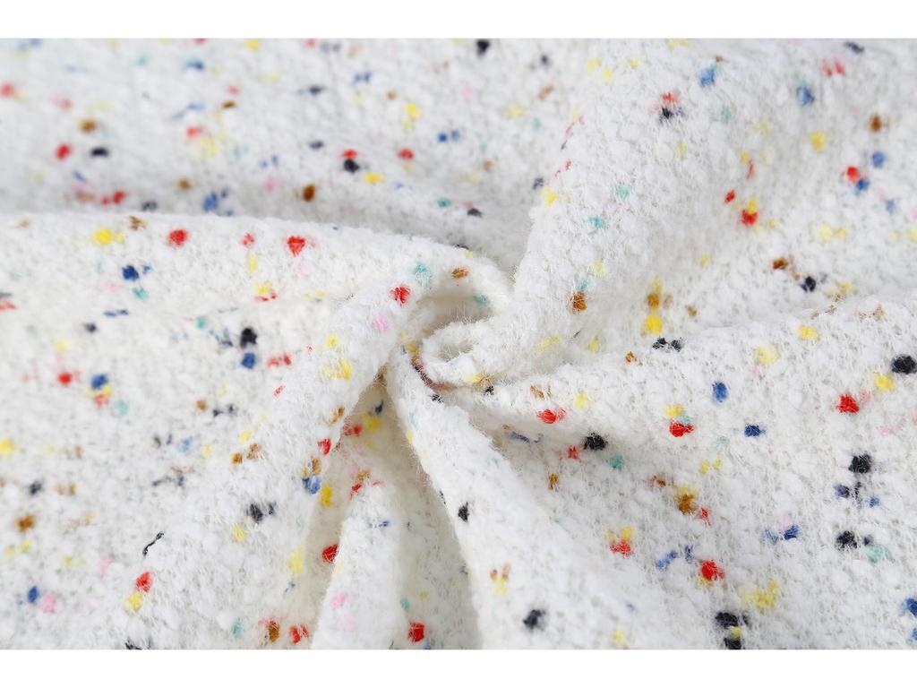 Material textil pentru pulover cu ace groase, cu model hortensie, toamnă/iarnă 2024, în stil parfumat, care se învârte în culori vii