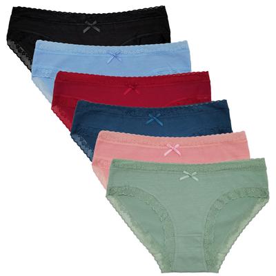 Frauen Unterwäsche Baumwolle Slip Solide Nette Schleife Low-Rise Sexy Damen Mädchen Höschen Dessous 6 Teile/los