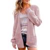 European & American Women's Hollow Knit Lantern Sleeve Cardigan - Autumn/Winter 2024 Style.