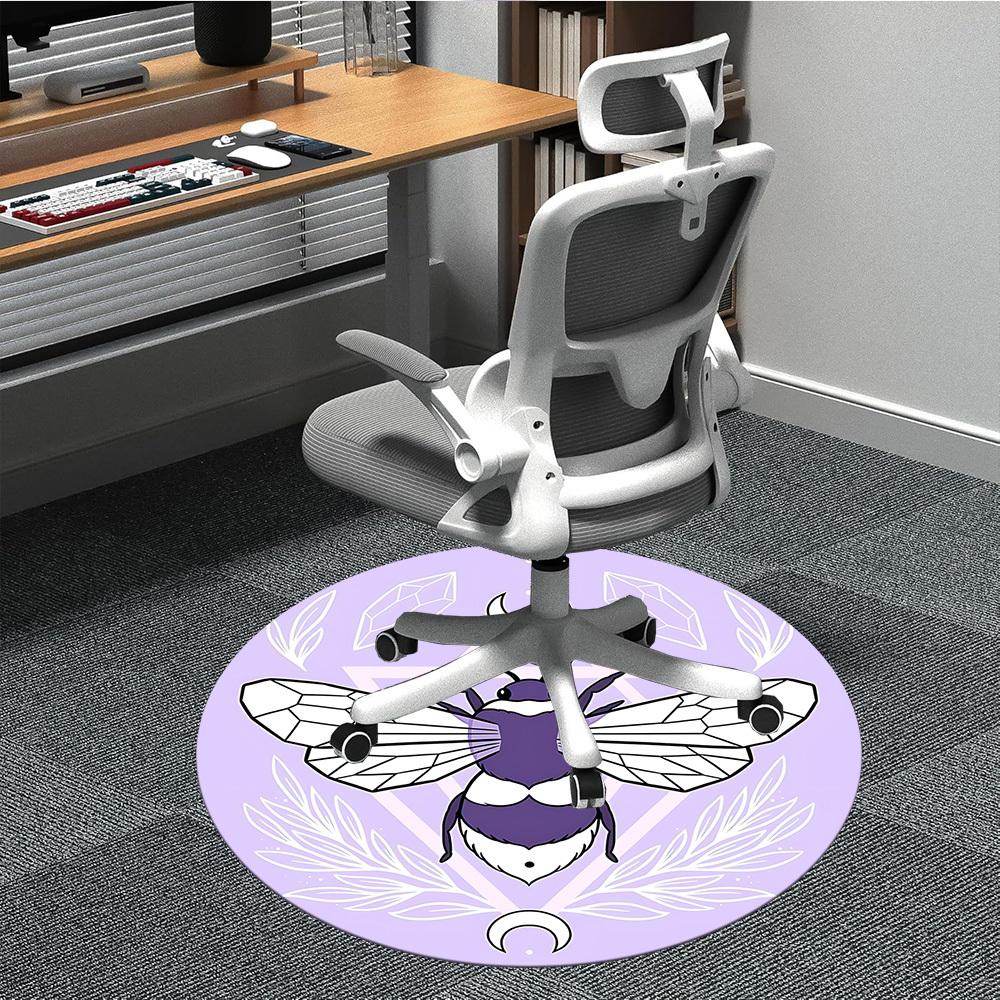 1pc Bee Symbol Chair Carpet for Office, Non-slip, Soft and Durable Rug, Perfect for Office, Living Room yy251103194 80cm by 80cm