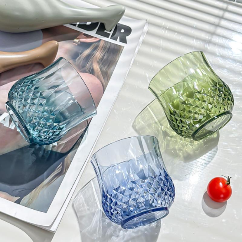 Plastic Wine Glasses Vintage Champagne Cups Cut Goblets Unbreakable Cocktail Glasses