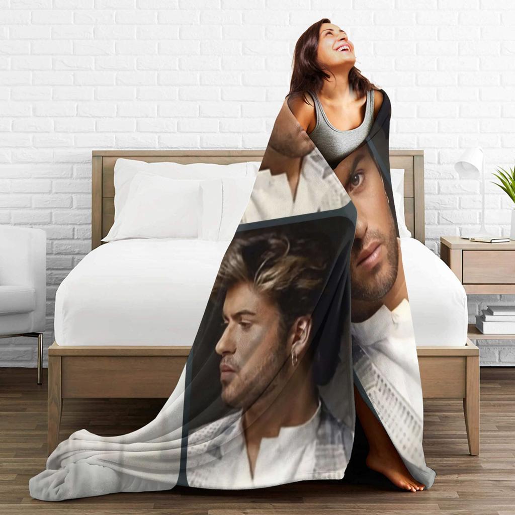 George Michae Collage Blanket Quality Warm Soft Bedding Throws Winter Children Living Room Aesthetic Bedspread