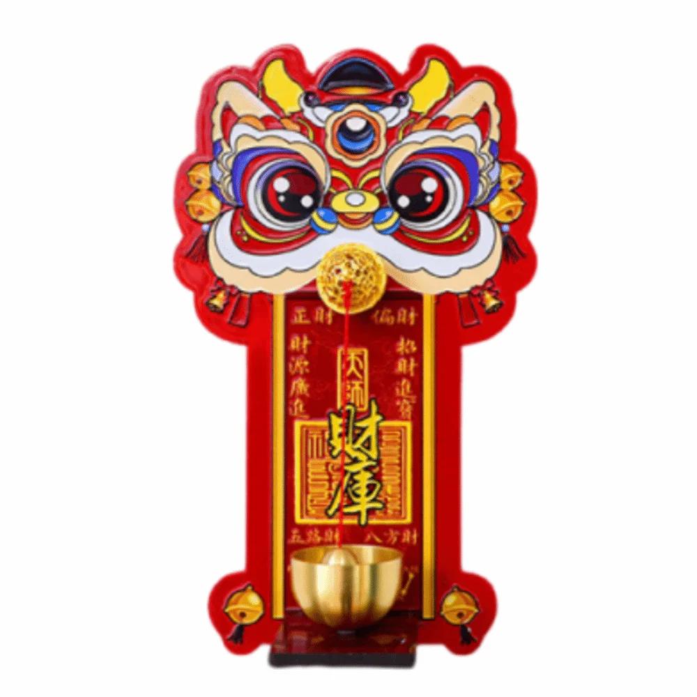 Creative Cartoon Lion Doorbell Magnetic Suction Dopamine Entrance Door Bells Good Luck Detachable Chinese New Year Ornament