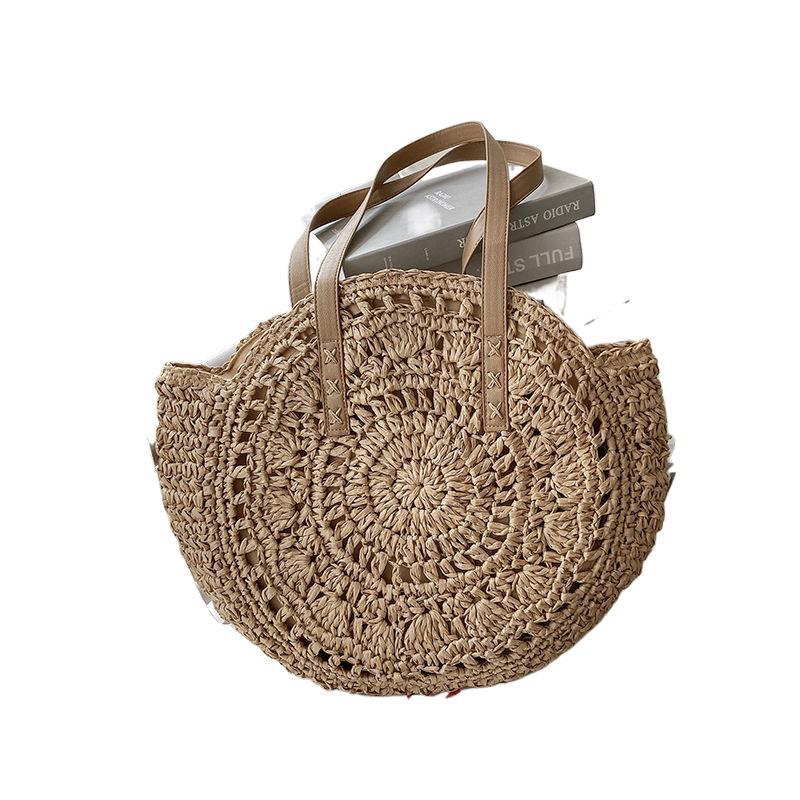 Large Capacity Ethnic Style Woven Shoulder Bag – Fashionable Women's Beach Handbag
