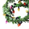 1/12 Christmas Garland Wreath Model Home Furniture Fake Light Strings Dollhouse Accessories