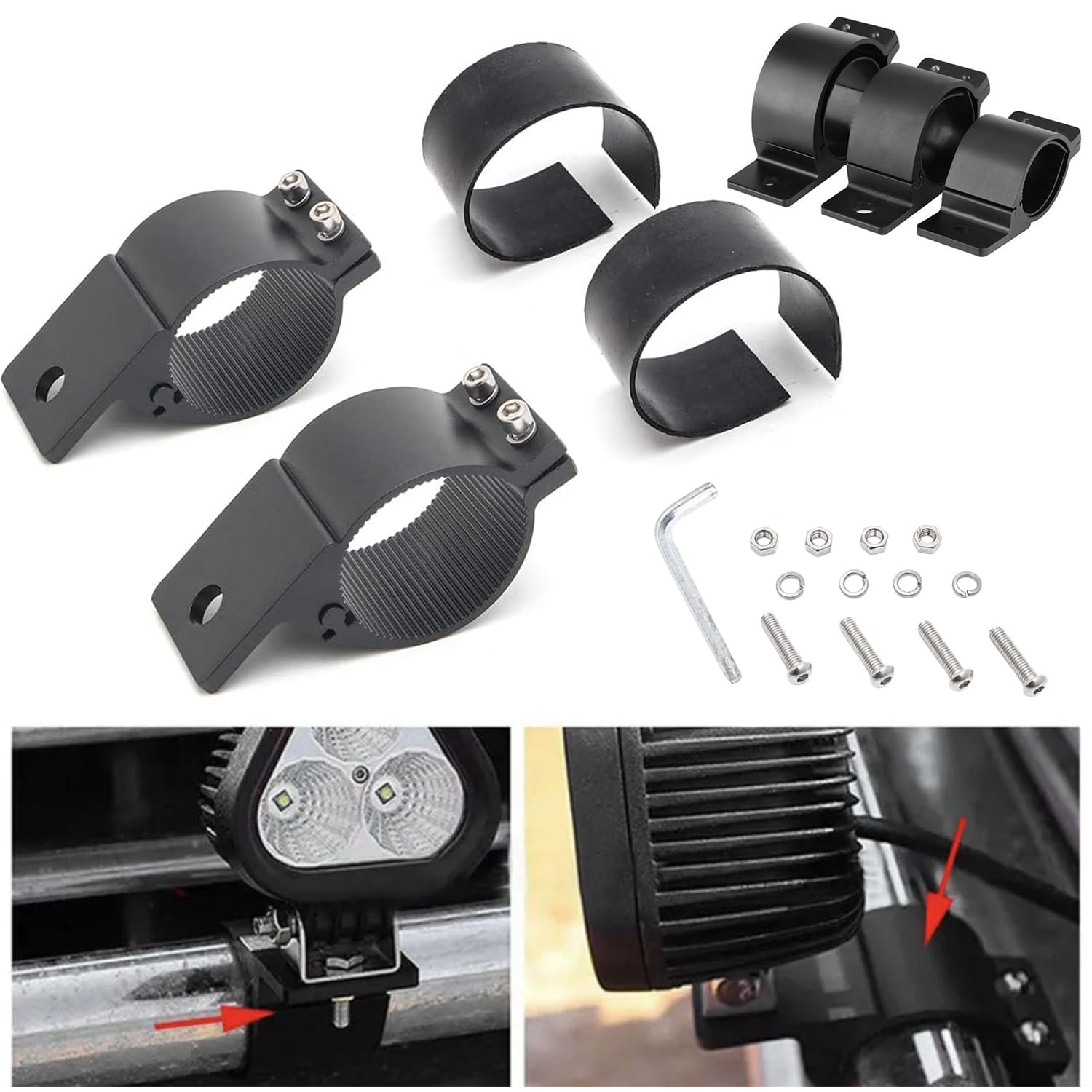 

Light Stay, Car Fog Lamp Stay, Set of 2, Light Bracket, Mounting Stay, Metal φ66~71mm