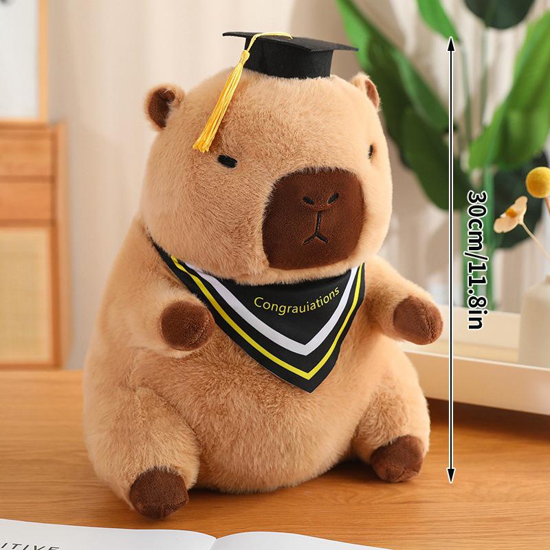 Doctor Capybara Doll Graduate  Kawaii Stuffed Animal Plushie Cute Pendant Creative Cartoon Pillow Graduation Gifts