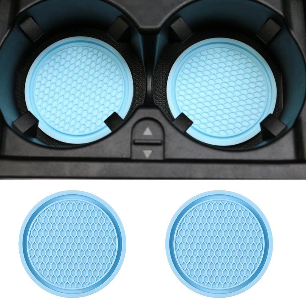 Soft Glue Cup Mat Anti Slip Portable Coaster for 2Pcs Car Cup Holder