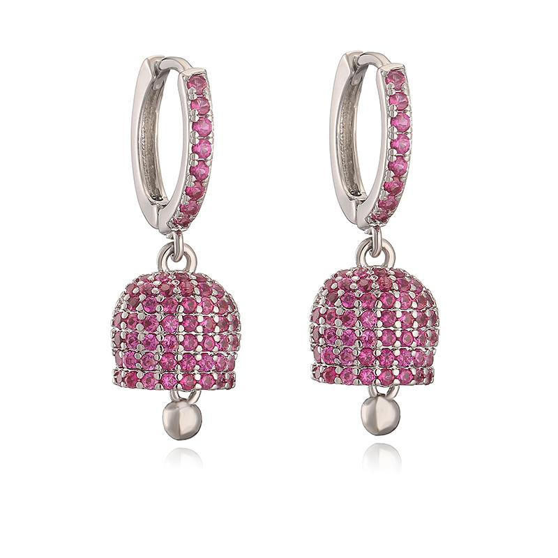 

colorful cz small bell earrings wholesale for women gifts Zircon new fashion cute capri accessries Other розы красного