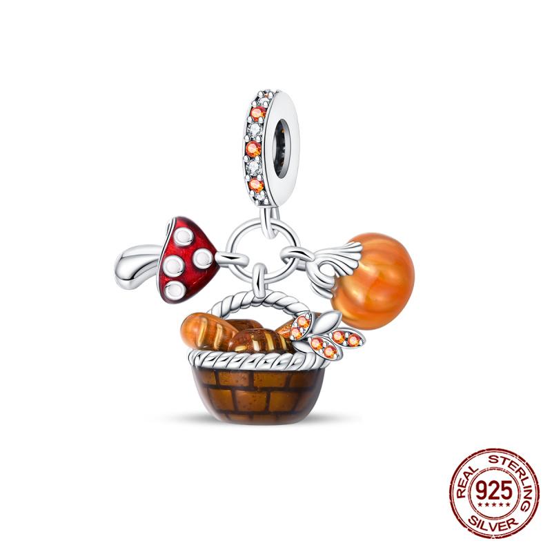 Charms Copper Pumpkin & Carriage Charms Beads Fits Women'S 3Mm Original Bracelet Necklace Diy Fine Jewelry Gifts