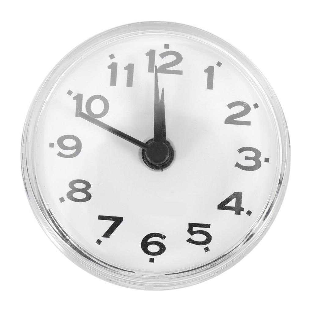 Bathroom Kitchen Mirror Suction Wall Clock Shower Waterproof Quartz Clocks Decoration White