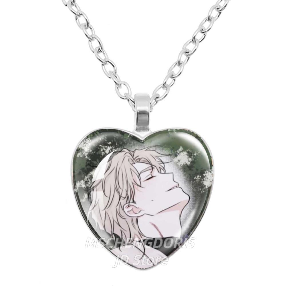 Low Tide In Twilight Anime Necklace Taeju YEO Euihyun KIM Glass Cabochon Heart Shaped Pendant Necklace Charm Jewelry Gift