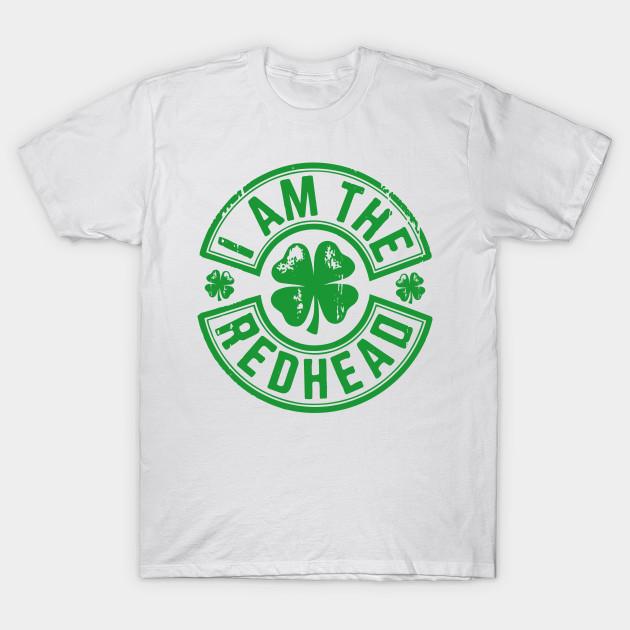 Men Black Print T-shirt I Am The Redhead Dibs On The Redhead St. Patrick S Day No-Cut Transfer Paper Print Cotton Tshirt 3XL