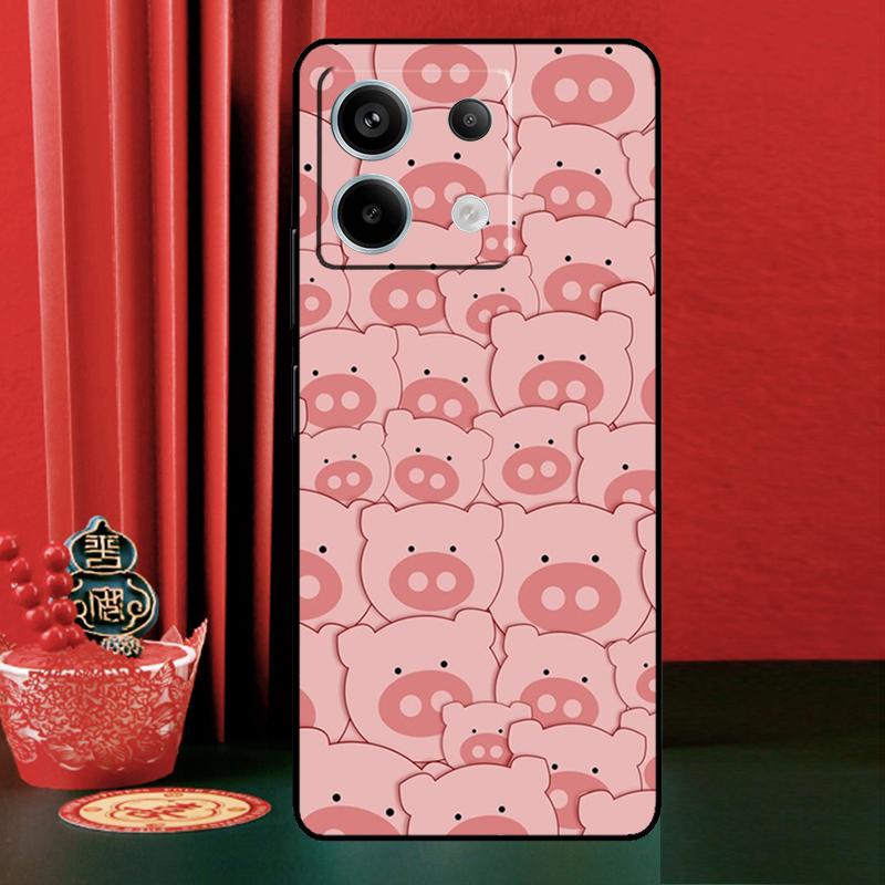 Cute Pink Pig For Xiaomi Redmi Note 13 14 Pro 12 11 9 10 9S 10S 11S 12S Redmi 14C 13C 10C 12C Phone Case