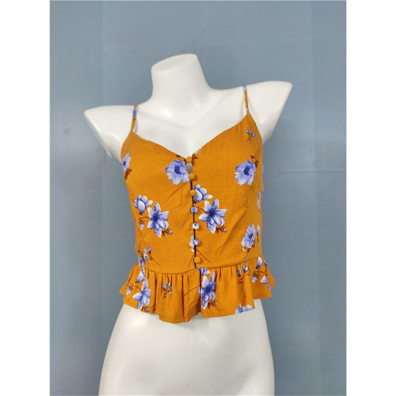 Floral Short Inner Wear Outer Wear Sexy Sling Vest