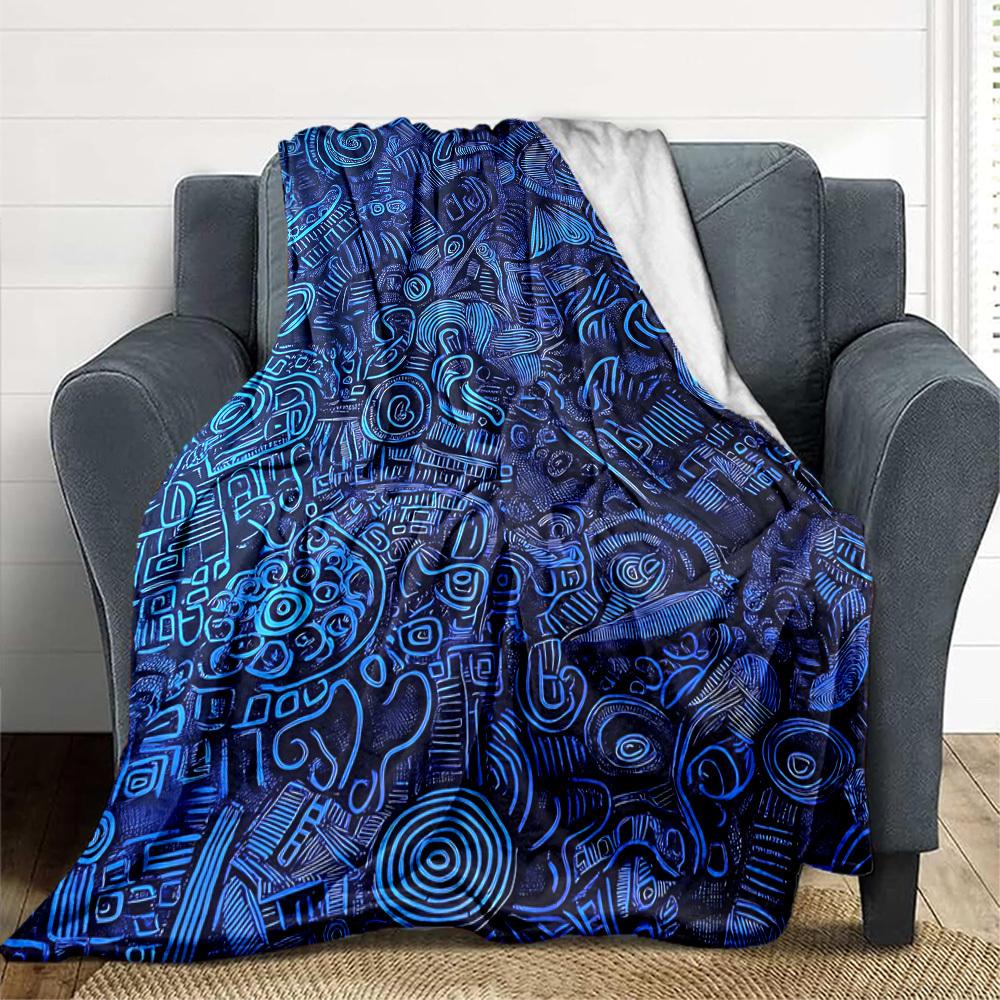 1pc Abstract Patterns Rune Blanket, Lightweight Flannel Throw Blanket for Sofa, Bed, Travel, Camping, Living Room, Office, Couch, Chair, and Bed