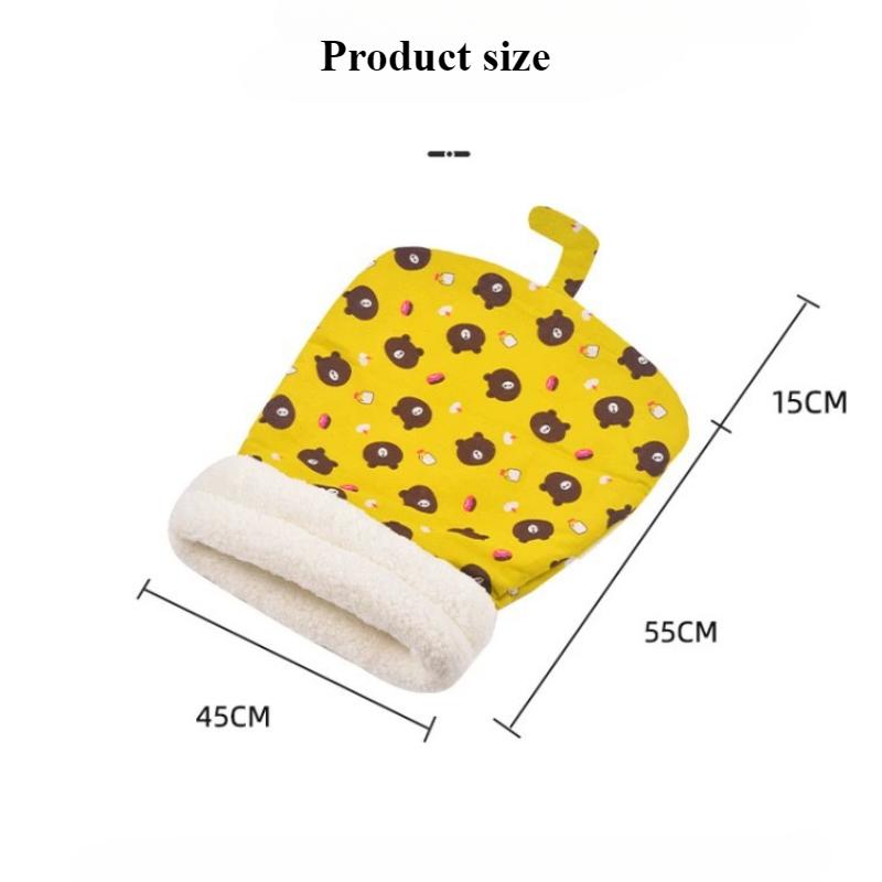 Katzenschlafsack für alle Jahreszeiten geeignet weich flauschig geschlossenes Katzenbett Cartoon Katzenbettunterlage Haustiermatte Haustierschlafsack Haustierbedarf