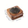 1pc Walnut Zen Tea Ceremony Incense Stove Household Decoration Chinese Indoor Agarwood Fragrance Perfume Hollowed Out with Cover Incense Insert Bottom