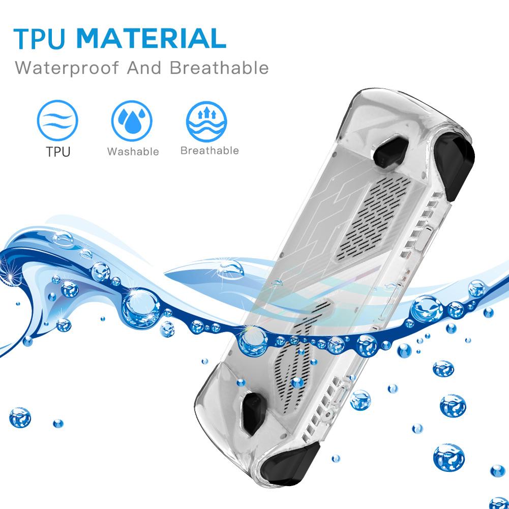 Silicone/TPU Game Console Frame with Bracket Game Console Cover Shockproof Replacement Accessories for Asus Rog Ally