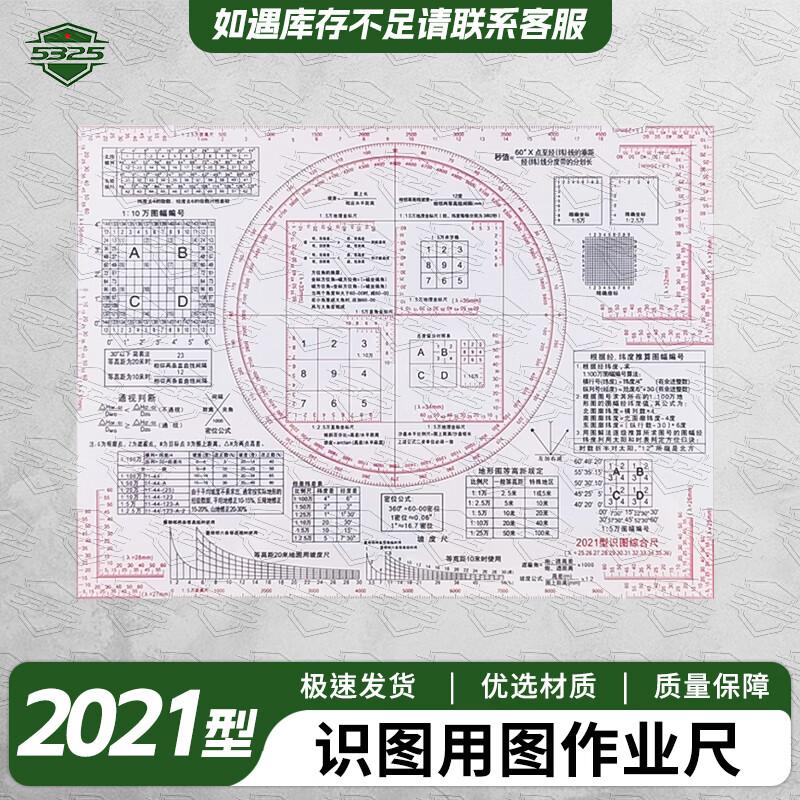 Military Topography Map Reading Ruler Set