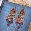 Bohemian Long Tassel Earrings For Women Bead Handmade Tassel Earrings Boho Gold Color Drop Dangle Jewelry Boucle Oreille Femme