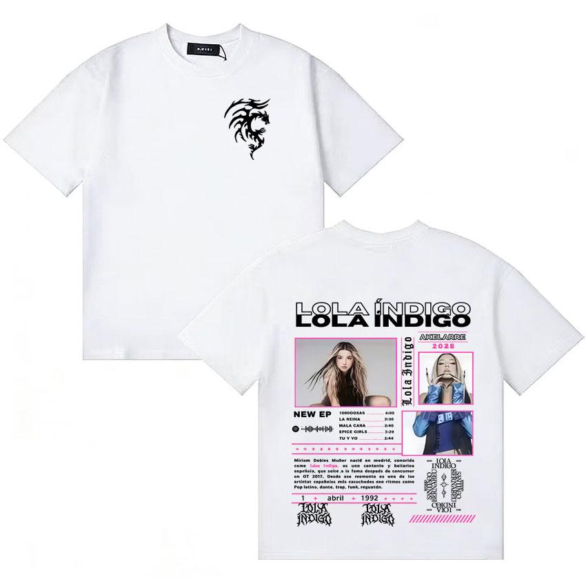 Hot Sale Tops Singer Lola Tour Indigo 2026 Merch Graphic ONeck Tshirt Unisex Women Retro Fashion T Shirts Cotton Short Sleeve Tees