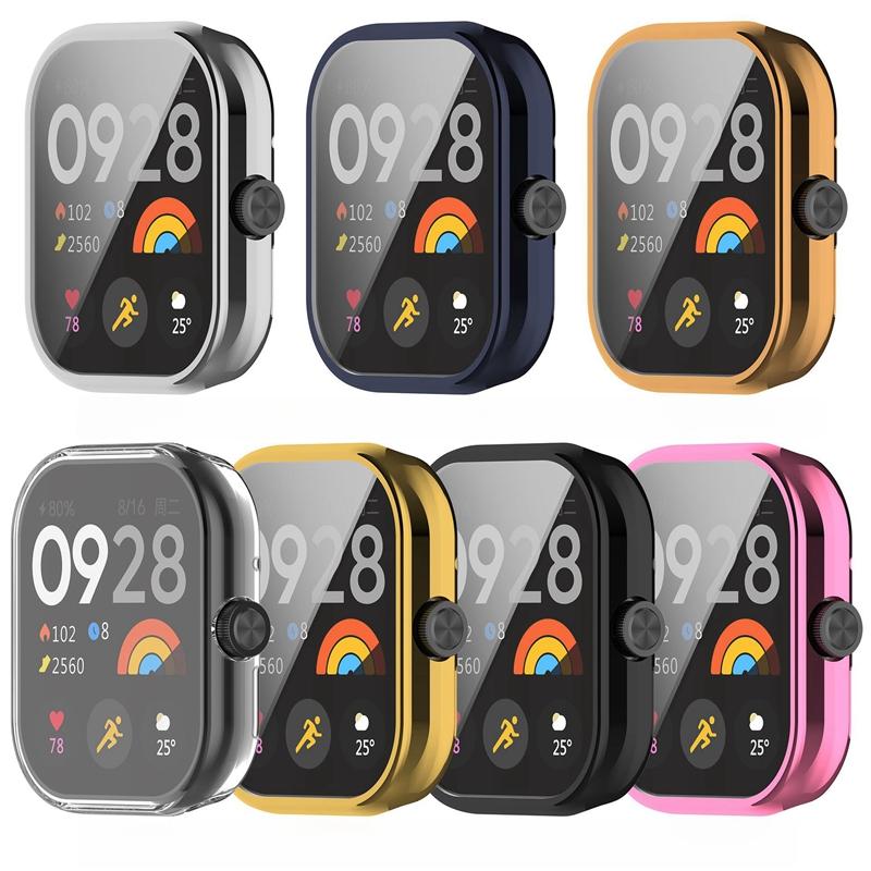 Weiches Vollschutzgehäuse+Gehärtetes Glas Für Redmi Watch 4 Schutzhüllen Displayschutzfolie + Hülle auf Red mi Watch4