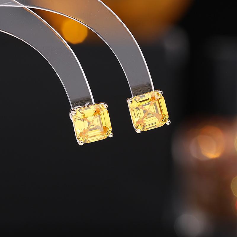 

Модные женские геометрические квадратные серьги с микроинкрустацией цирконами, уникальный дизайн, универсальные и простые серьги, повседневные аксессуары