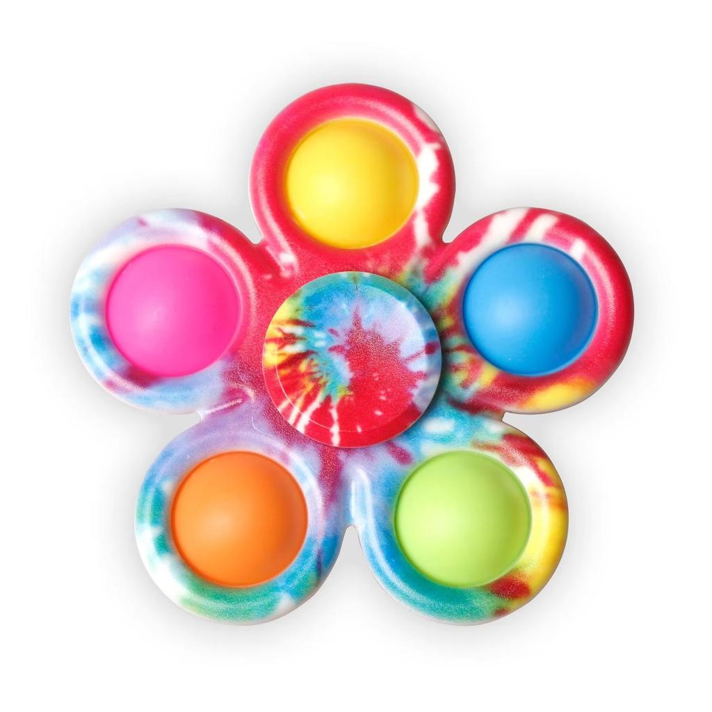Non-Toxic Fidget Spinner Sensory Pops Finger Toys Tie Dye Simple Push Bubble Hand Spinner For Adhd Autism Anxiety Stress Relief Gifs
