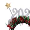 2026 Glitter Headband for New Years Eve Christmas Party Hair Accessory with Stars Festive Countdown Celebration Headwear