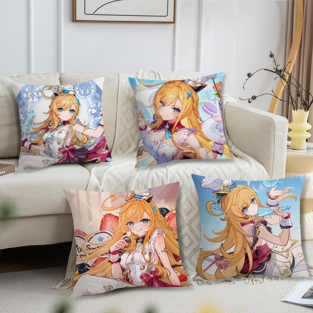 Game Comfortable Soft Pillow Case for Sofa Fanart Escoffier Genshin Living Room Home Office Decor Protective Covers