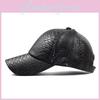 Fashionable Unisex Baseball Cap With Crocodile Pattern Pu Leather Adjustable Hat For Autumn And Winter Sun Protection