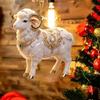 Sparkly Goat Hanging Ornament 2D Flat Acrylic Artificial Rhinestone Pendant for Halloween Decor Costume Accessory Gift