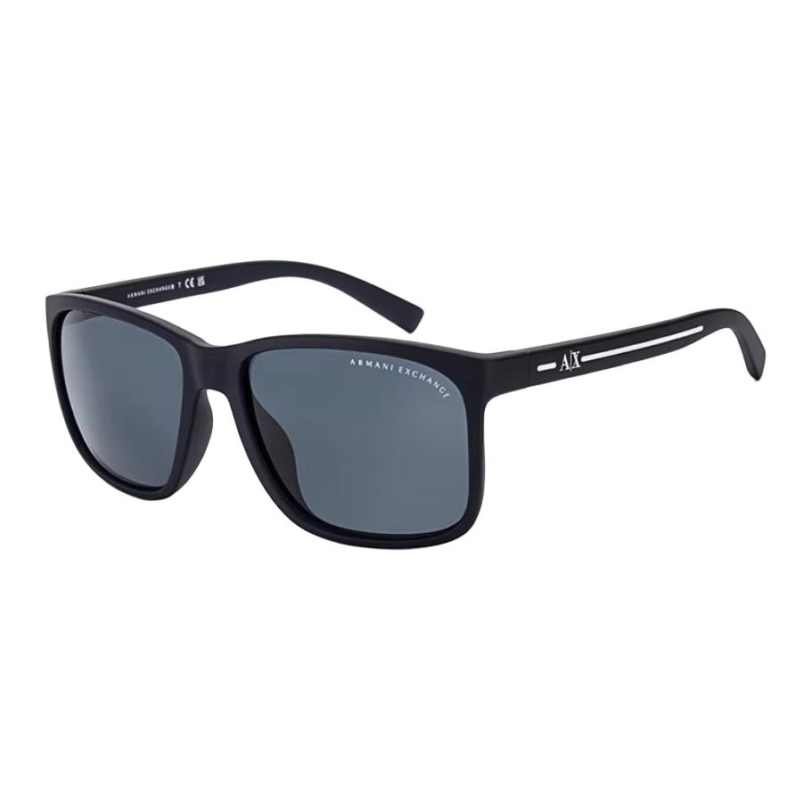 Emporio Armani Logo Design Square Sunglasses Unisex sunglasses Matte-Black AX4041SF-815787 58,Matte Black