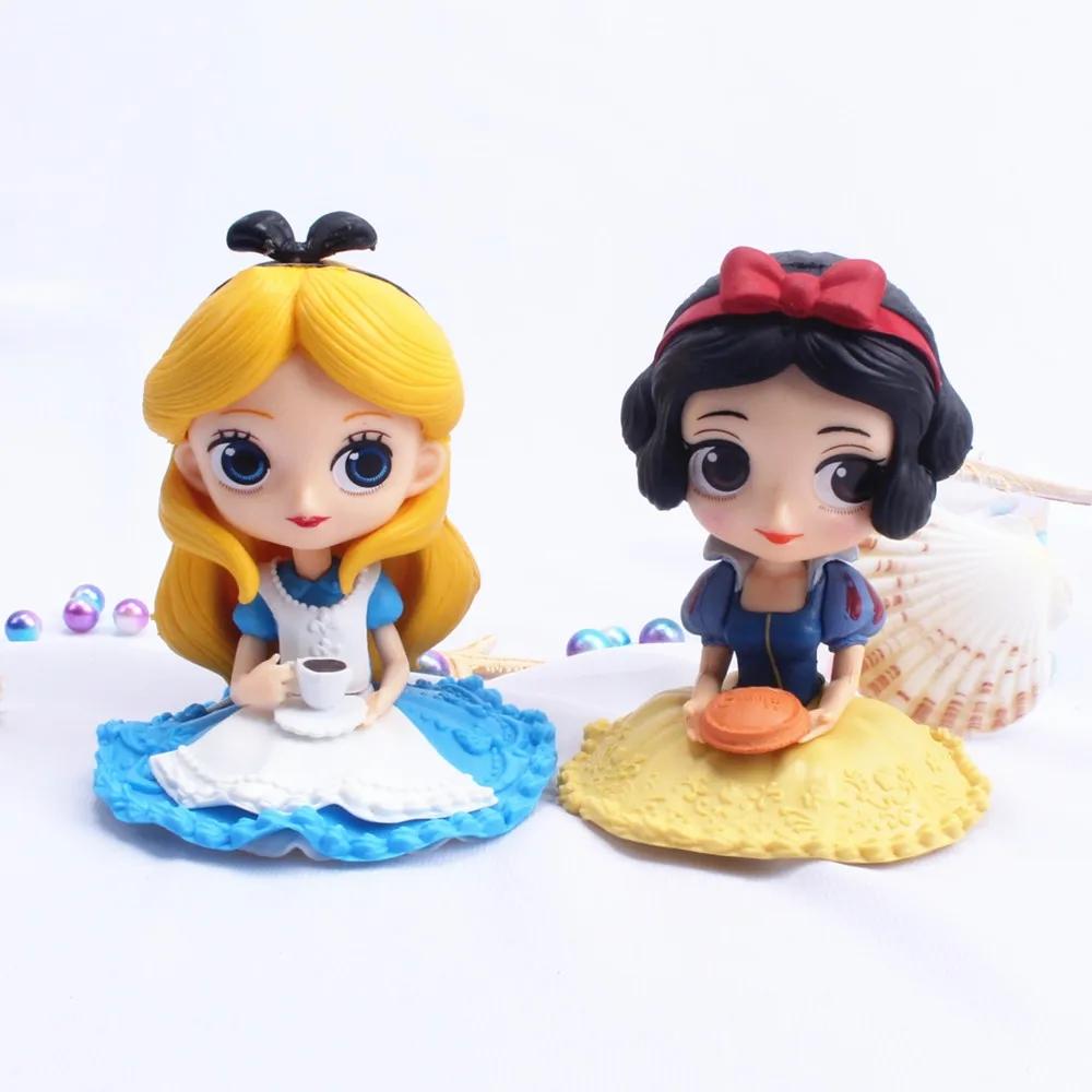 Kawaii Disney Princess Alice Sofia Snow White Cake Topper Decoration Collectible Ornament Model Doll For Girls Birthday Gift Toy