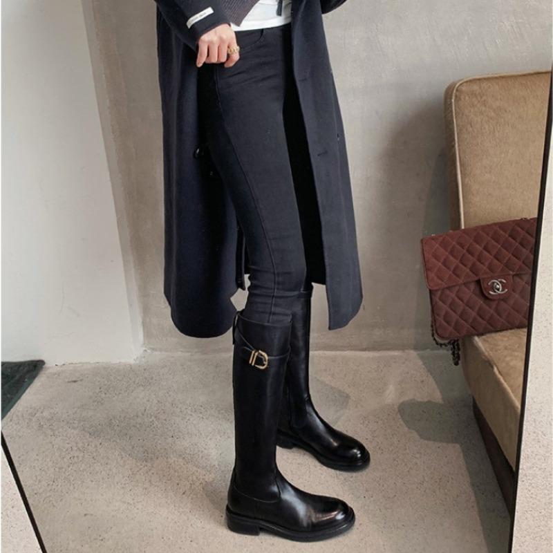 Woman Shoes Fashion Gothic Knight Boots New Punk Style Motorcycle Boots Designer Shoes for Women Luxury Knee High Boot Zapatos