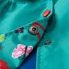 Kinderkleidung Mädchen niedlicher Knopfmantel bedruckte langärmelige Windjacke mit Kapuze