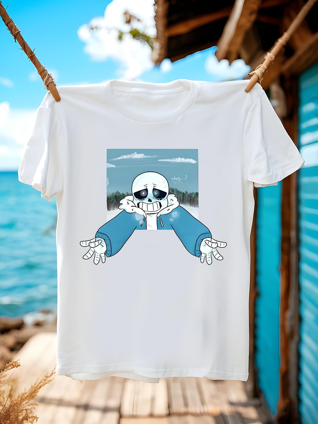 Wo Undertale Tee White Tshirt with Official Undertale Cha... XXXL