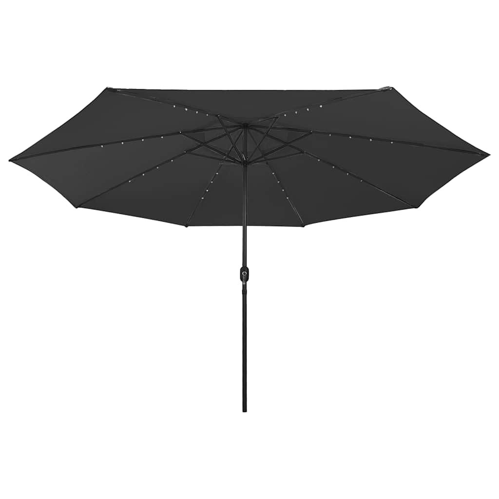 LED Illuminated Sun Umbrella 400 cm Black