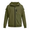 Men's Multi-Pocket Zip-Up Hoodie Casual Jacket for Outdoor Sports