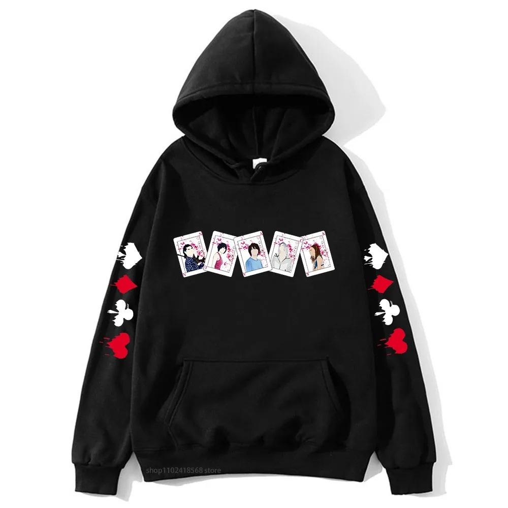 

Толстовки Алиса в Пограничье для мужчин женщин Персонажи Карты Осень Зима Флис Уличная одежда S