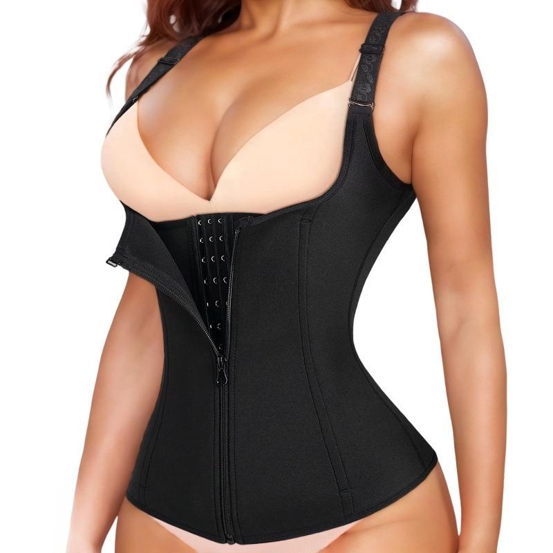 Women High Elastic Waist Trainer Zipper Button Tummy Control Shaping Corset