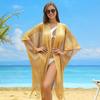 Cover Up Cardigan Metallic Mesh Women Beach Cover Up with Metallic Mesh Fringe Lightweight Breathable Swimsuit Cover